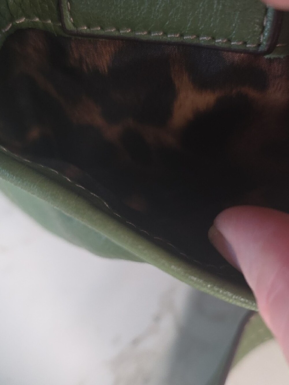 b. makowsky Olive Green Leather Crossbody with Silver Hardware - Picture 6 of 13